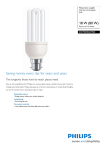 Philips Genie Longlife Stick energy saving bulb 872790090337900