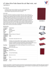 V7 Ultra Slim Folio Stand for iPad mini, red