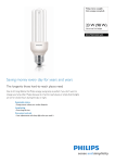 Philips Genie Longlife Stick energy saving bulb 872790093001600