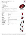 V7 Optical LED USB Mouse - red