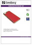 Sandberg Cover iPh 5/5S Red skin + Gold