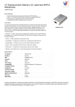 V7 Replacement Battery for selected APPLE Notebooks