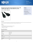 Tripp Lite Standard Computer Power Extension Cord, 10A, 18AWG (IEC-320-C14 to IEC-320-C13), 10-ft.