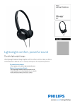 Philips Lightweight Headphones SHL1000