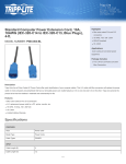 Tripp Lite Standard Computer Power Extension Cord, 10A, 18AWG (IEC-320-C14 to IEC-320-C13, Blue Plugs), 4-ft.