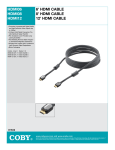 Coby 8" HDMI Cable