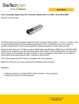 StarTech.com Cisco Compatible Gigabit Fiber SFP Transceiver Module SM LC w/ DDM – 20 km (Mini-GBIC)