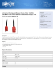 Tripp Lite Universal Computer Power Cord, 10A, 18AWG (NEMA 5-15P to IEC-320-C13 with Red Plugs), 4-ft.