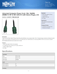 Tripp Lite Universal Computer Power Cord, 10A, 18AWG (NEMA 5-15P to IEC-320-C13 with Green Plugs), 4-ft.