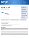 Tripp Lite Cat6 Gigabit Solid Conductor Snagless Patch Cable (RJ45 M/M) - Blue, 125-ft.