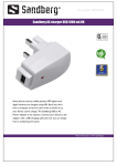 Sandberg AC charger USB 1000 mA UK