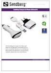 Sandberg Charger kit iPhone 1000 mA EU