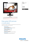 Philips LCD monitor, LED backlight 196V3LSB2