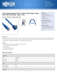 Tripp Lite Cat6 Gigabit Molded Patch Cable (RJ45 Right Angle Down M to RJ45 M) - Blue, 10-ft.