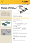 DeLOCK MiniPCIe I/O PCIe full size 1 x Seriell RS-232, 1 x Parallel