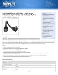 Tripp Lite High Speed HDMI Cable with 1 Right Angle Connector, Digital Video with Audio (M/M), 6-ft.
