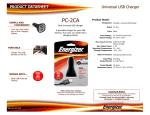 Energizer PC-2CA mobile device charger