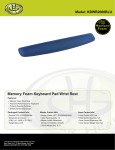 Gear Head GearHead KBWR2000BLU Keyboard Wrist Rest - Memory Foam, Blue