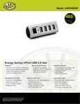 Gear Head Energy Saving 4-Port USB 2.0 Hub