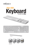 Avanca Qwerty Slim USB keyboard for MAC Silver White