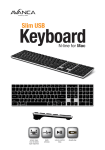 Avanca Qwerty Slim USB keyboard for MAC Silver Black