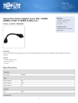 Tripp Lite Heavy-Duty Power Adapter Cord, 20A, 12AWG (NEMA-L5-20P to NEMA-5-20R), 6-in.