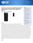 Tripp Lite SmartOnline 3-Phase In/Out 208/120V 30kVA 24kW On-Line Double-Conversion UPS, Extended Run, SNMP, Webcard, 12U Rack/Tower, DB9 Serial, Hardwire