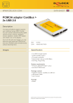 DeLOCK 2-Port USB 2.0 PCMCIA CardBus Adapter