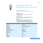 Philips Appliance 25W E14 230-240V T25 CL OV 1CT