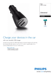 Philips USB car charger DLA2200