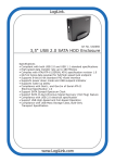 LogiLink 3.5" SATA USB 2.0 HDD Enclosure USB powered