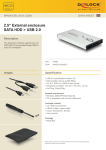 DeLOCK 2.5" Ex. enclosure SATA HDD