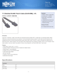 Tripp Lite T1 Shielded RJ48C Patch Cable (RJ45 M/M), 3-ft.