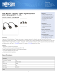 Tripp Lite VGA Monitor Y Splitter Cable, High Resolution (HD15 M to 2x HD15 F), 1-ft.