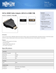 Tripp Lite DVI to HDMI Cable Adapter (DVI-D to HDMI F/M)