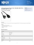 Tripp Lite 2-Prong European Power Cord, 16A (IEC-320-C19 to SCHUKO CEE 7/7), 8-ft.