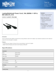 Tripp Lite Laptop/Notebook Power Cord, 10A (NEMA 1-15P to IEC-320-C7), 6-ft.