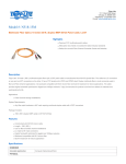 Tripp Lite Multimode Fiber Optics 15-m (50-ft.) Duplex MMF 50/125 Patch Cable, LC/ST