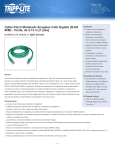 Tripp Lite Cat6 Gigabit Snagless Molded Patch Cable (RJ45 M/M) - Green, 7-ft.