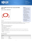 Tripp Lite Cat5e 350MHz Molded Patch Cable (RJ45 M/M) - Red, 7-ft.