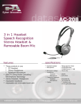 Cyber Acoustics AC-208 mobile headset