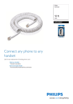 Philips SWC4100W 12 ft White Coil cord