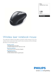 Philips SPM5713BB USB 1600 DPI Notebook laser mouse