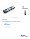 Philips SRU3006 6in1 Big button Universal remote control