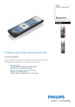 Philips SRU3007 Big button Universal remote control