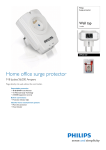 Philips SPN3120 Wall tap 1 outlet Surge protector