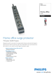 Philips SPN6530 Home office 5 outlets Surge protector