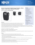 Tripp Lite Protect It! 2-Outlet Portable Surge Protector, Direct Plug-In, 1050 Joules, Ethernet Protection