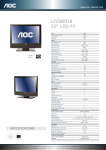 AOC L22W851B 22" Black LCD TV