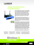 Linksys Wireless Access Point 802.11g